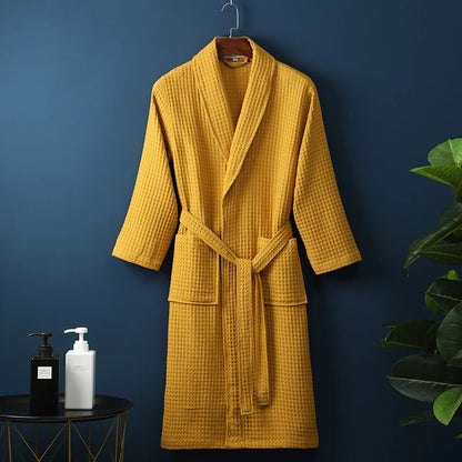 Comfortable Breathable Waffle Bathrobe for Cozy Morning Routine