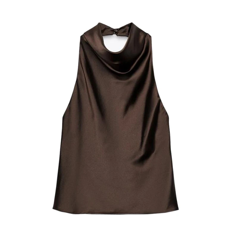 Satin-Top mit Neckholder-Ausschnitt
