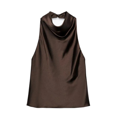 Satin-Top mit Neckholder-Ausschnitt