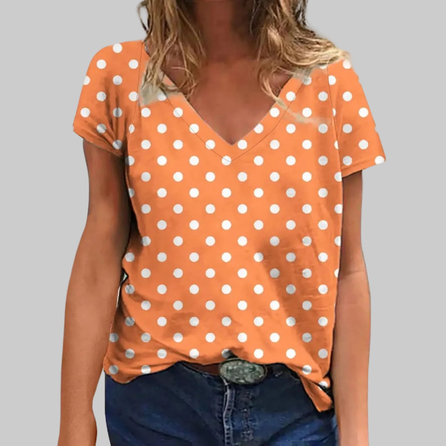 Modern Polka Dot Short Sleeve T-Shirt for Everyday Comfort