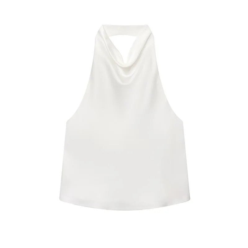 Satin-Top mit Neckholder-Ausschnitt