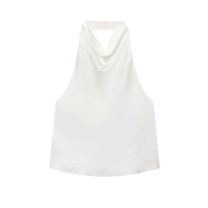 Satin-Top mit Neckholder-Ausschnitt