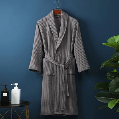 Comfortable Breathable Waffle Bathrobe for Cozy Morning Routine