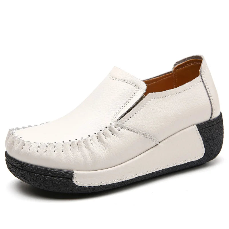 Weiche Leder-Plateau-Slipper