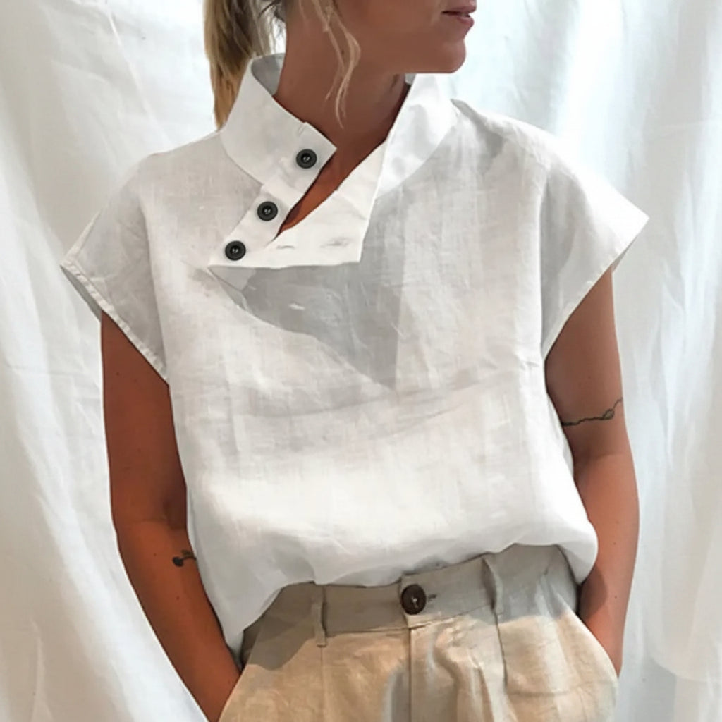 Eleganter Baumwollpullover Tunika-Top
