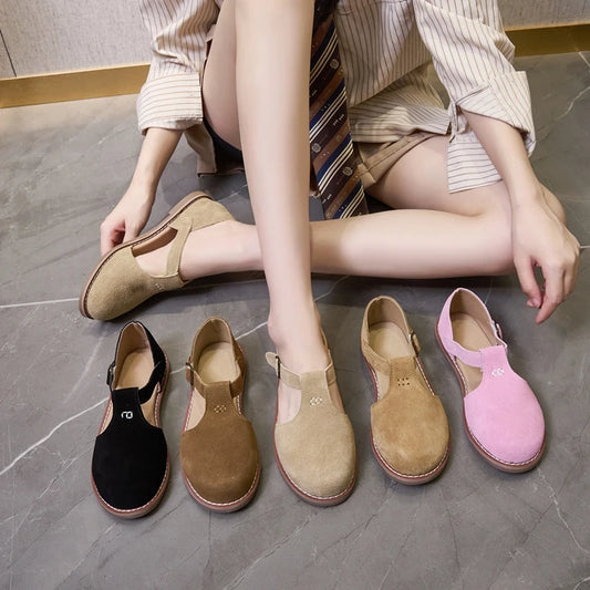 Retro Leather Flat Sandals