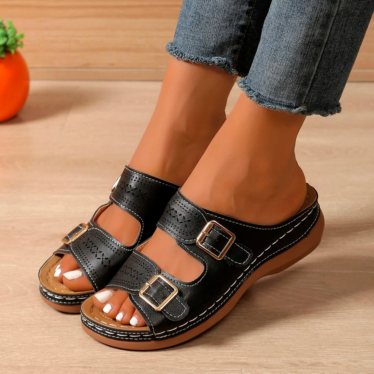 Adjustable Double Strap Comfort Sandals