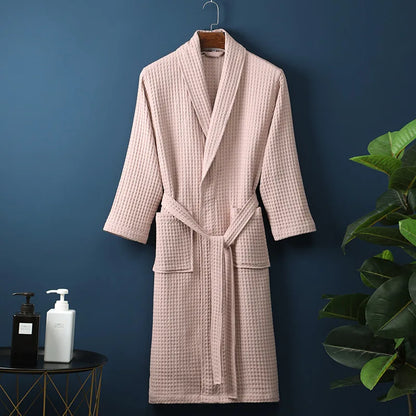 Comfortable Breathable Waffle Bathrobe for Cozy Morning Routine