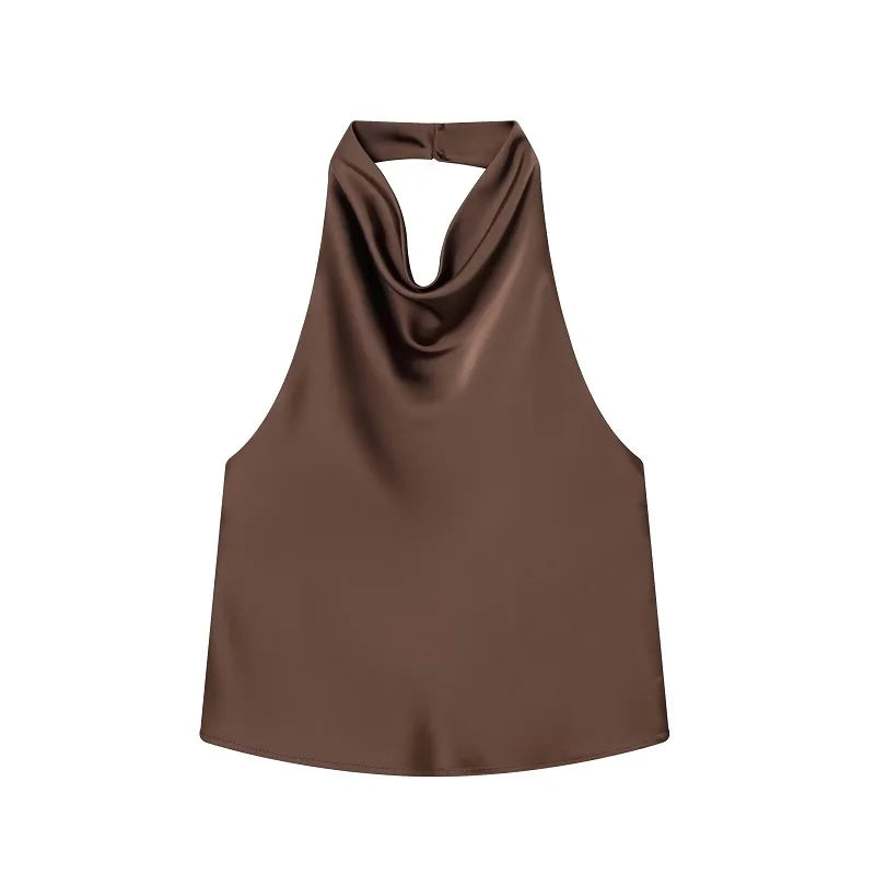 Satin-Top mit Neckholder-Ausschnitt