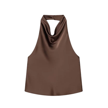 Satin-Top mit Neckholder-Ausschnitt