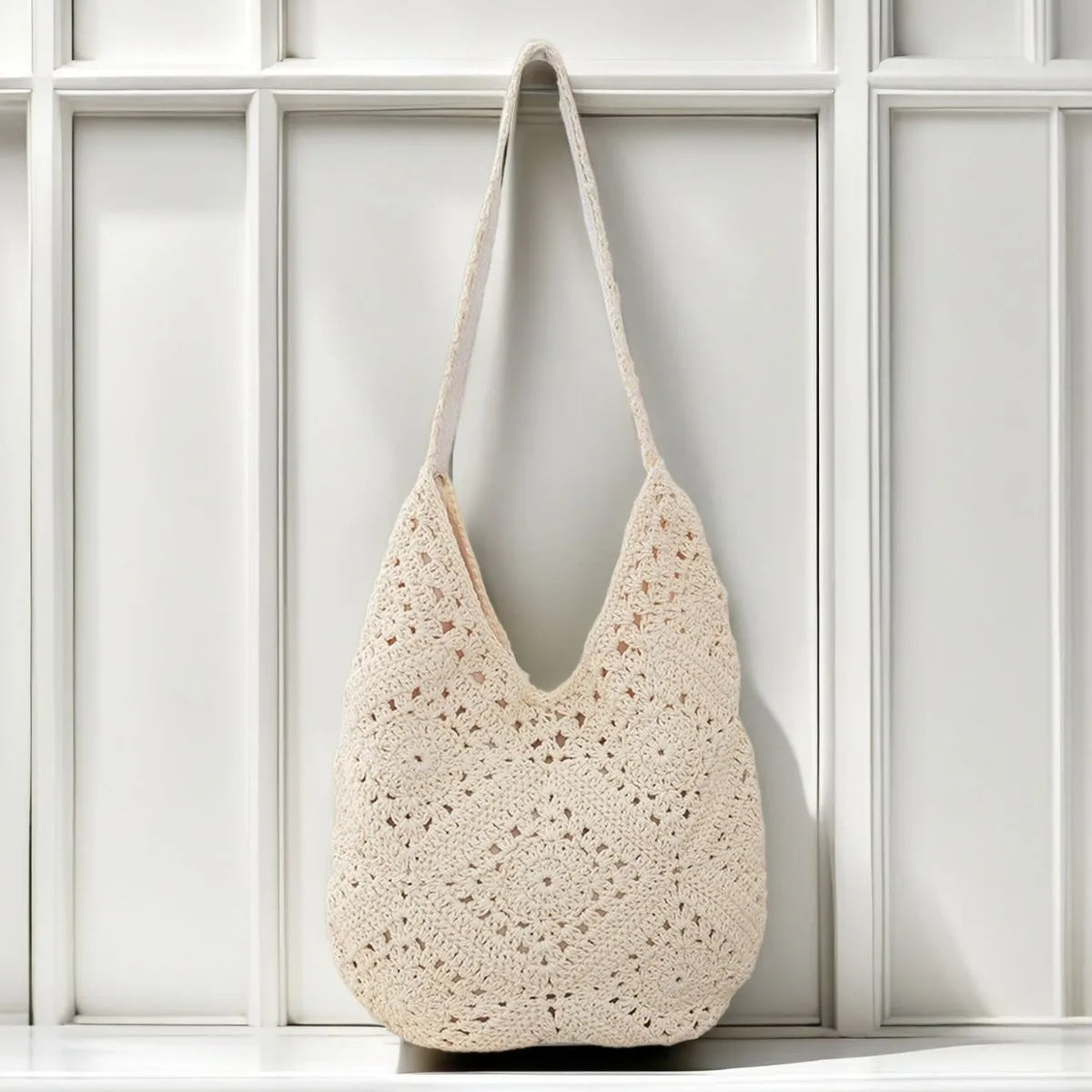 Elegante gewebte Strandtasche für den täglichen Schultergebrauch