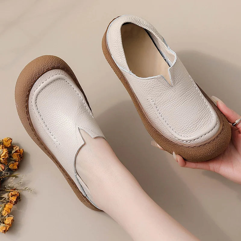 Premium Lederriemen Schlupfschuhe mit Schnalle