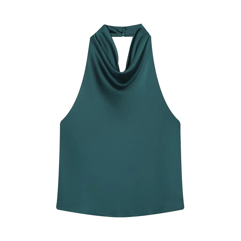 Satin-Top mit Neckholder-Ausschnitt