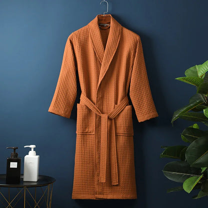 Comfortable Breathable Waffle Bathrobe for Cozy Morning Routine
