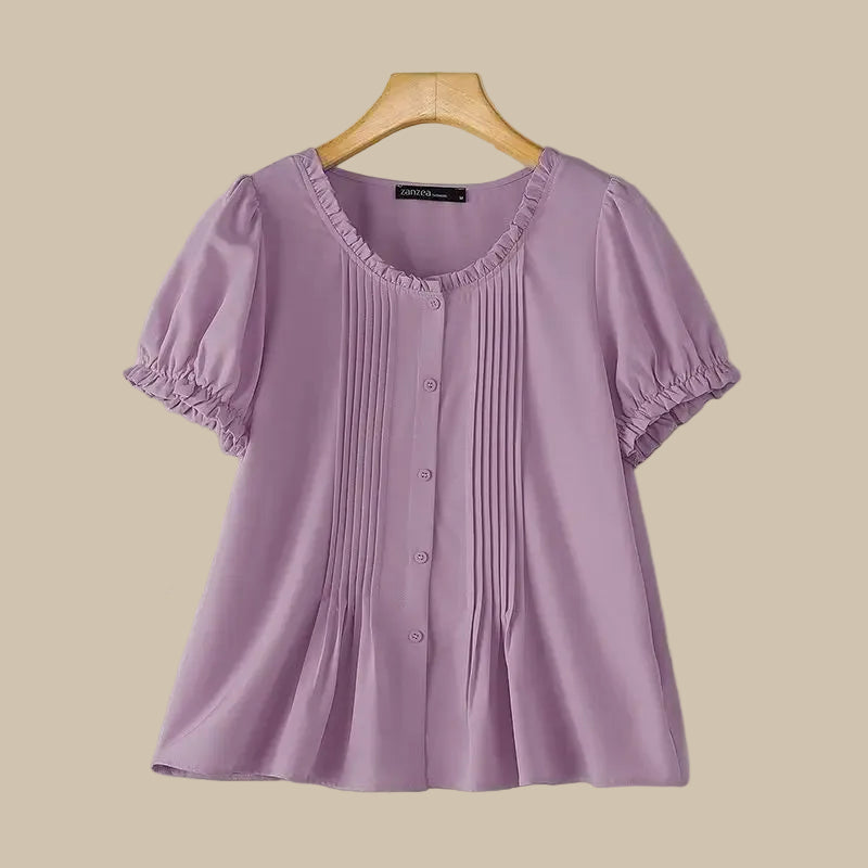 Elegante Sommerbluse mit Puffärmeln