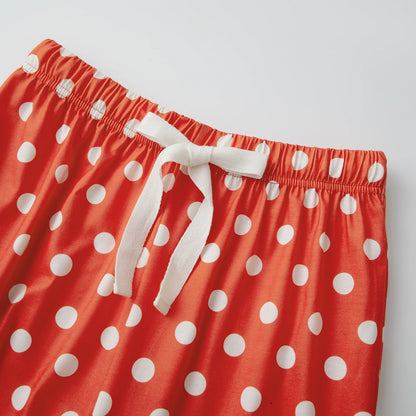 Soft Polka Dots Straight Pants for Casual Everyday Lounging