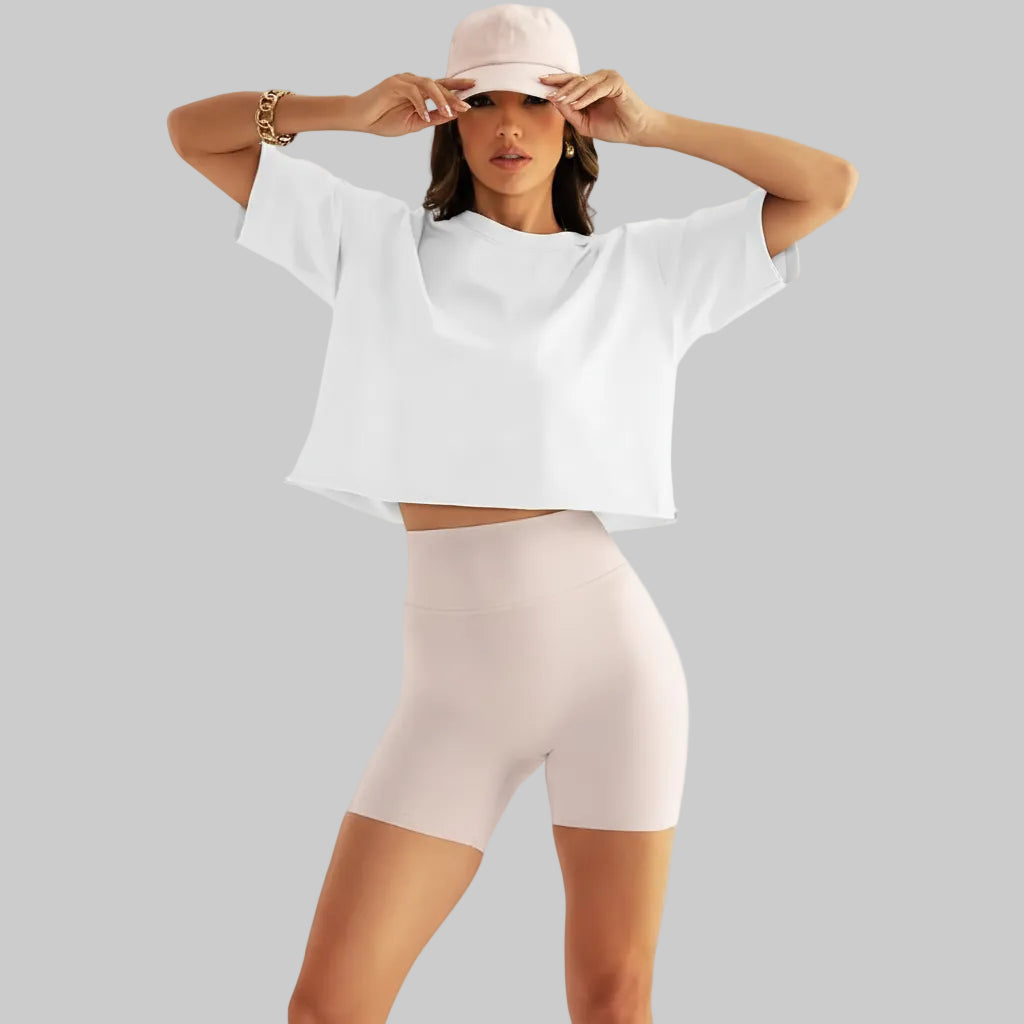 Elegantes kurzärmeliges Baumwoll-T-Shirt für zeitlose Casual-Looks