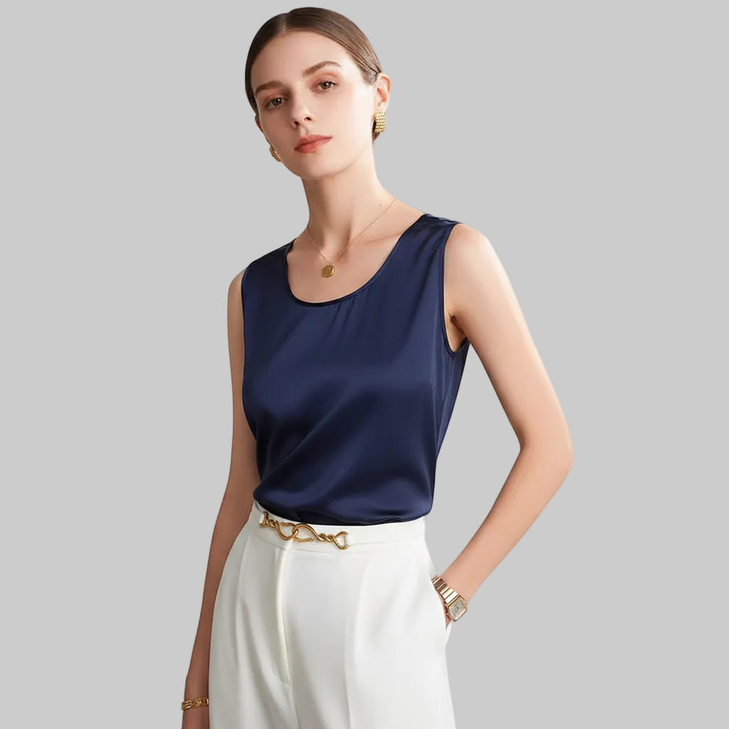 Elegantes ärmelloses T-Shirt mit Rundhalsausschnitt für legere Mode