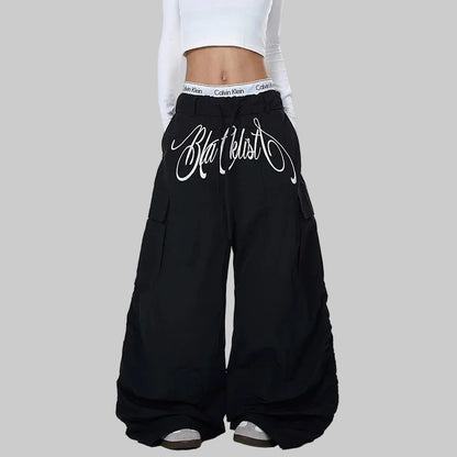 Embroidery Streetwear Parachute Pants