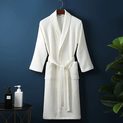 Comfortable Breathable Waffle Bathrobe for Cozy Morning Routine