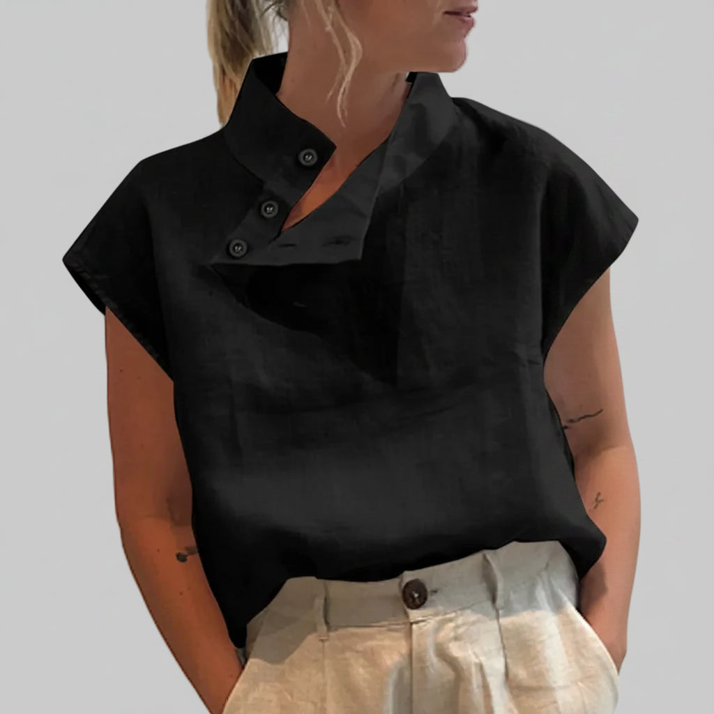 Eleganter Baumwollpullover Tunika-Top