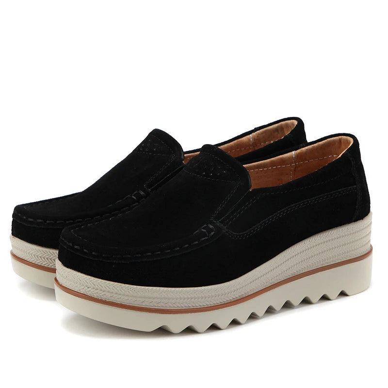 Plateau-Slipper aus Wildleder