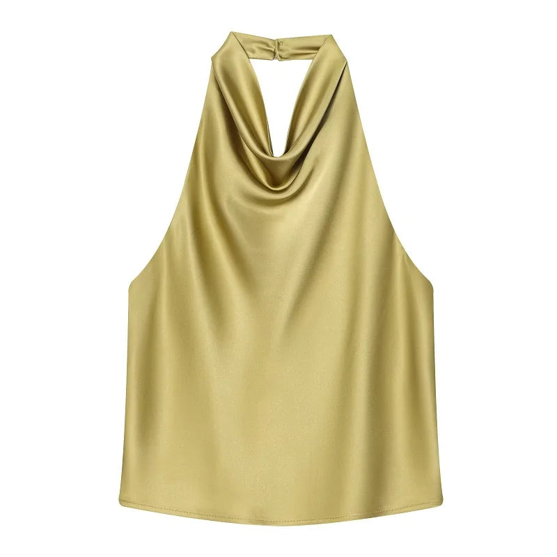 Satin-Top mit Neckholder-Ausschnitt