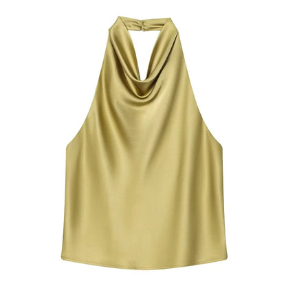 Satin-Top mit Neckholder-Ausschnitt