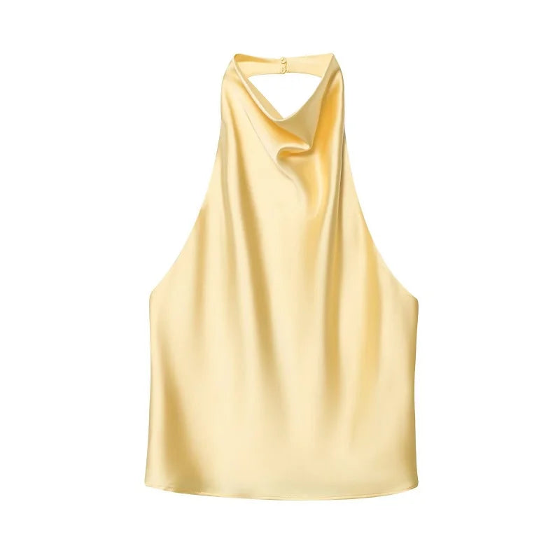 Satin-Top mit Neckholder-Ausschnitt