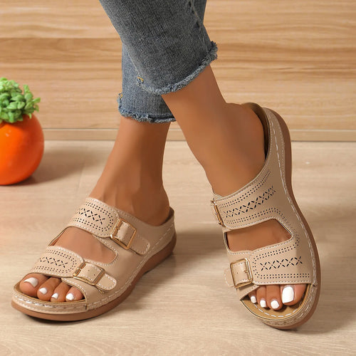 Verstellbare Komfort-Sandalen mit Doppelriemen