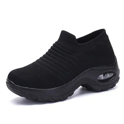 Breathable Knit Platform Slip On Shoes