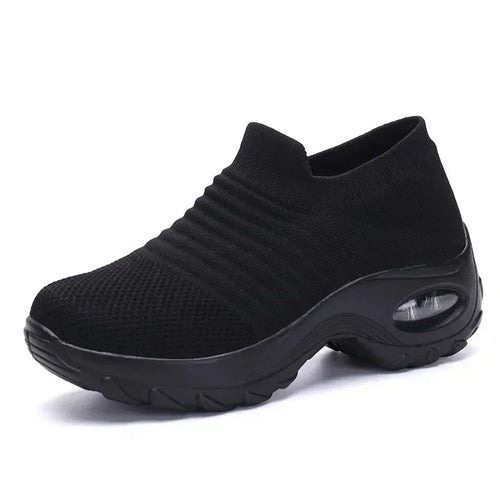 Atmungsaktive Strick-Plateau-Slipper