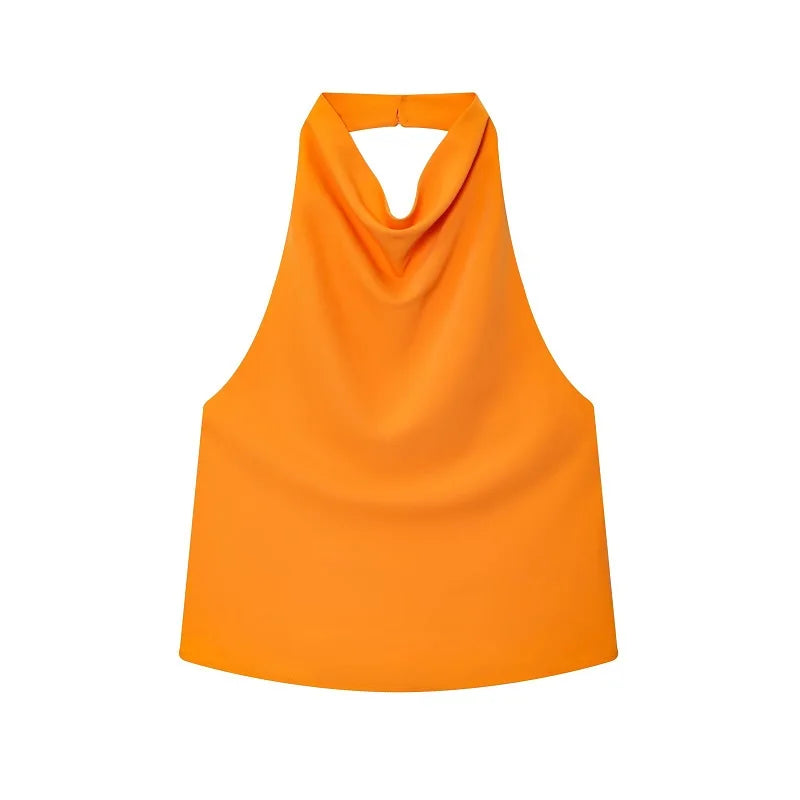 Satin-Top mit Neckholder-Ausschnitt