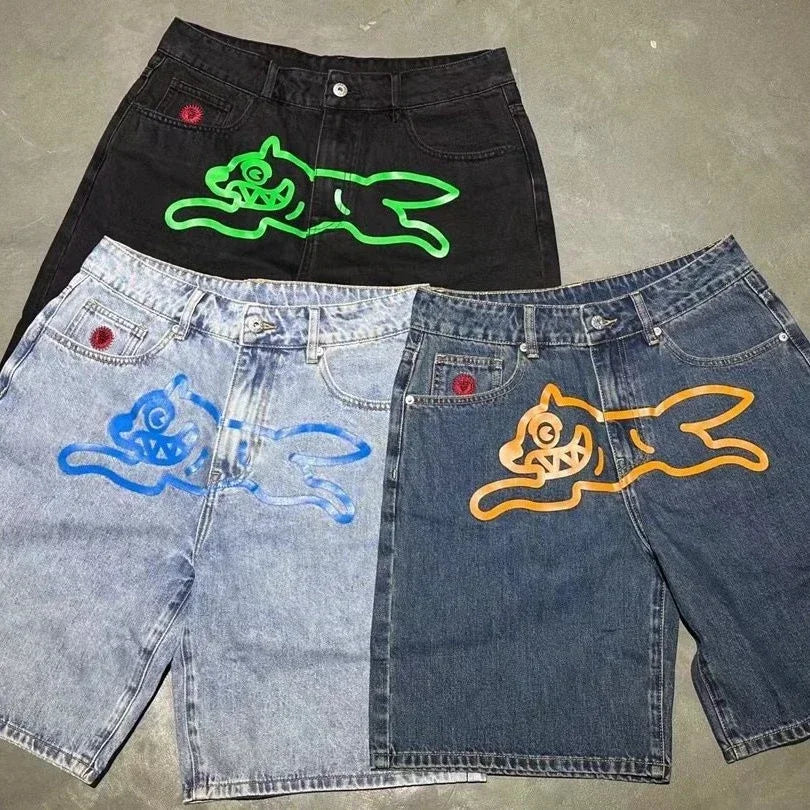 Flying Dog Denim-Shorts