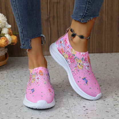 Blumenmuster Strick-Sneaker