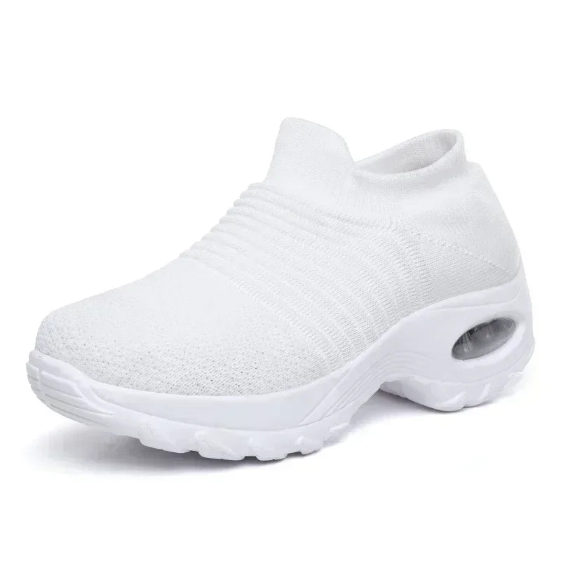 Atmungsaktive Strick-Plateau-Slipper