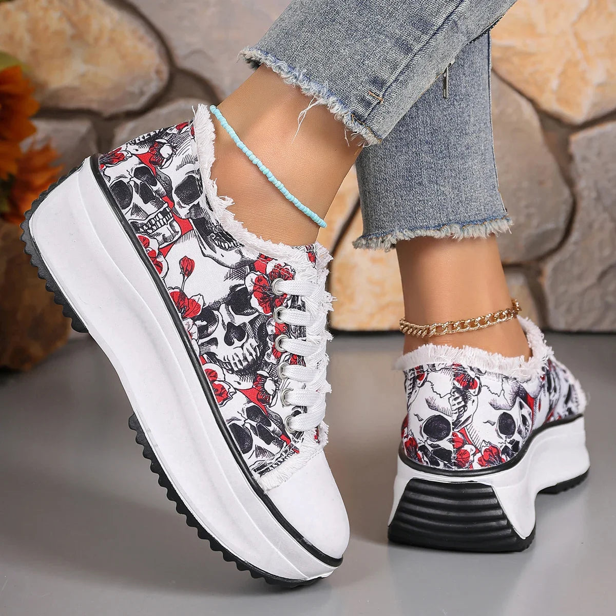 Elegante Blumenmuster Sneaker