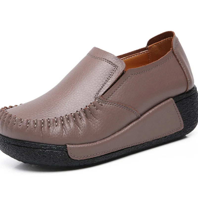 Weiche Leder-Plateau-Slipper