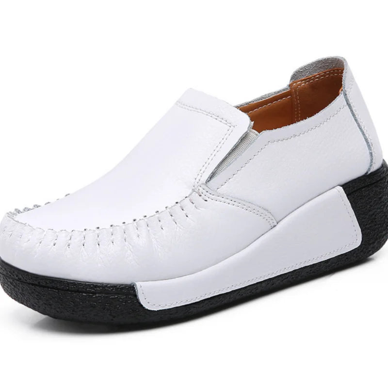 Weiche Leder-Plateau-Slipper