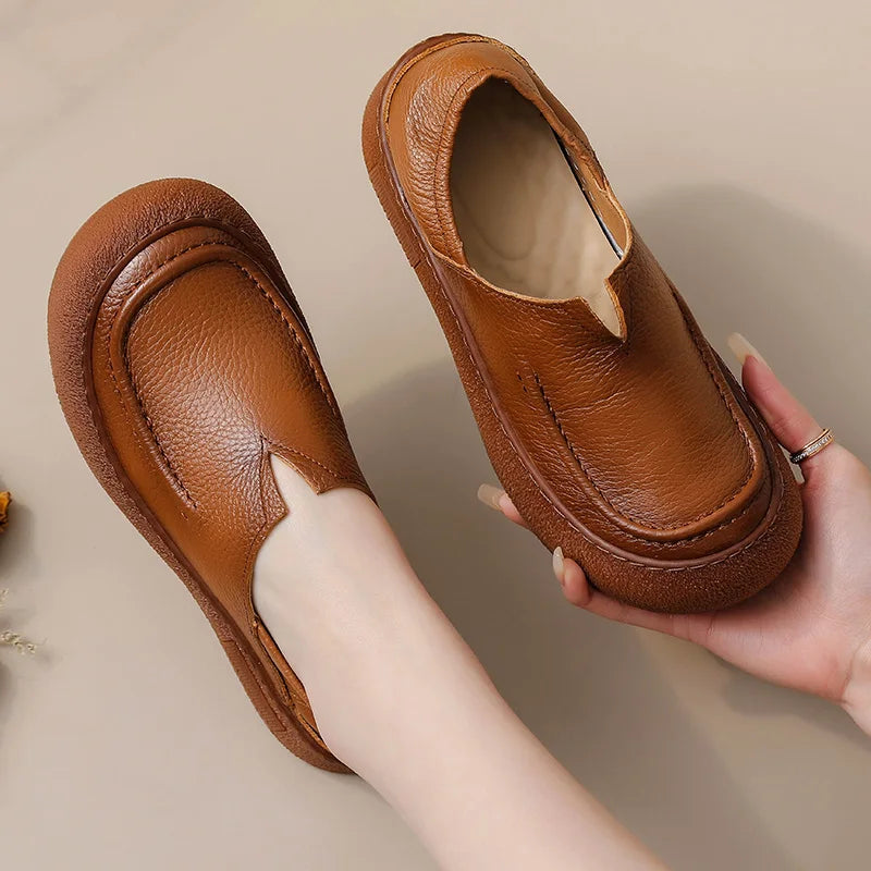 Premium Lederriemen Schlupfschuhe mit Schnalle