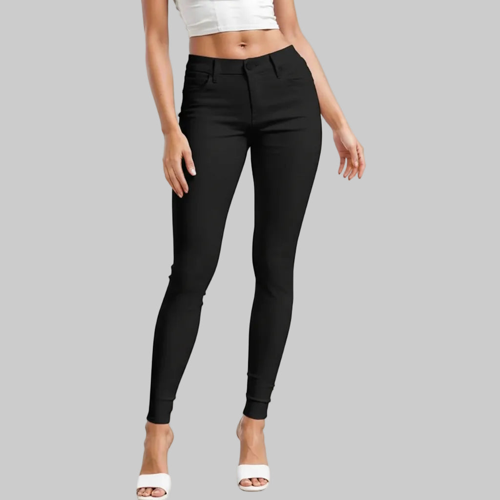 Vielseitige Skinny-Baumwollhose für Freizeit- und Arbeitslooks