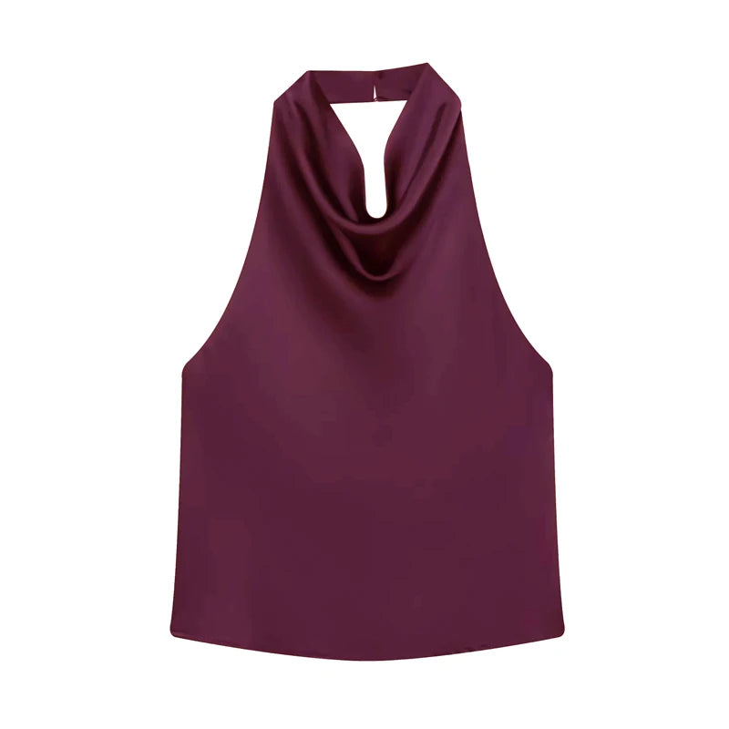 Satin-Top mit Neckholder-Ausschnitt