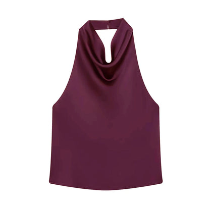 Satin-Top mit Neckholder-Ausschnitt