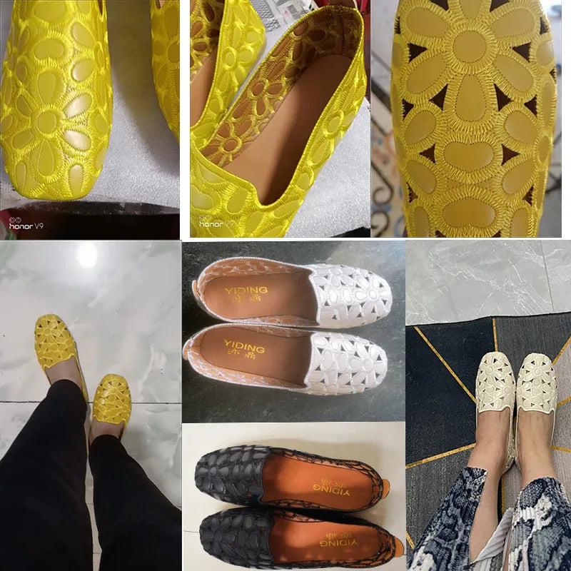 Floral Cut Out Slip On Flats