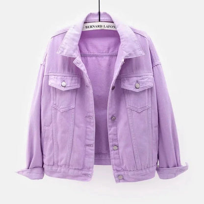 Women Oversized Classic Denim Jacket Relaxed Fit