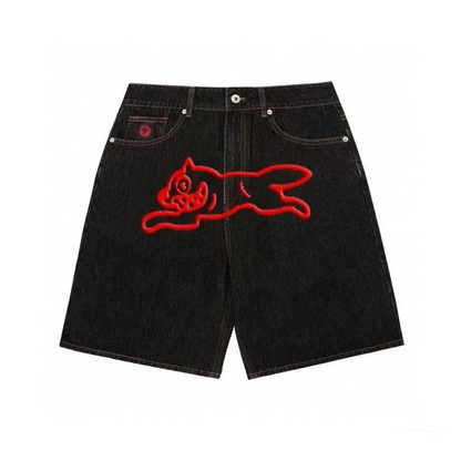 Flying Dog Denim Shorts