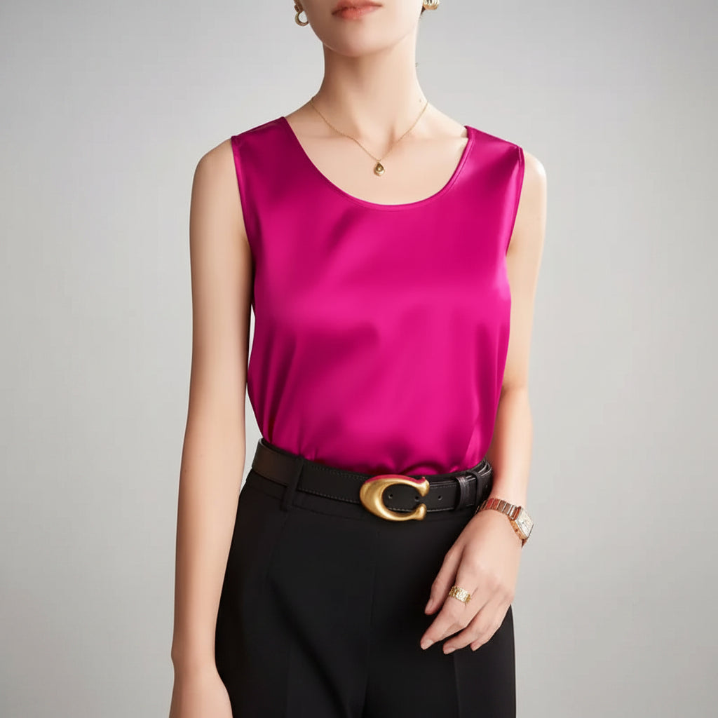 Elegantes ärmelloses T-Shirt mit Rundhalsausschnitt für legere Mode