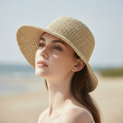 Elegant Classic Straw Sun Hat for Outdoor Travel and Leisure