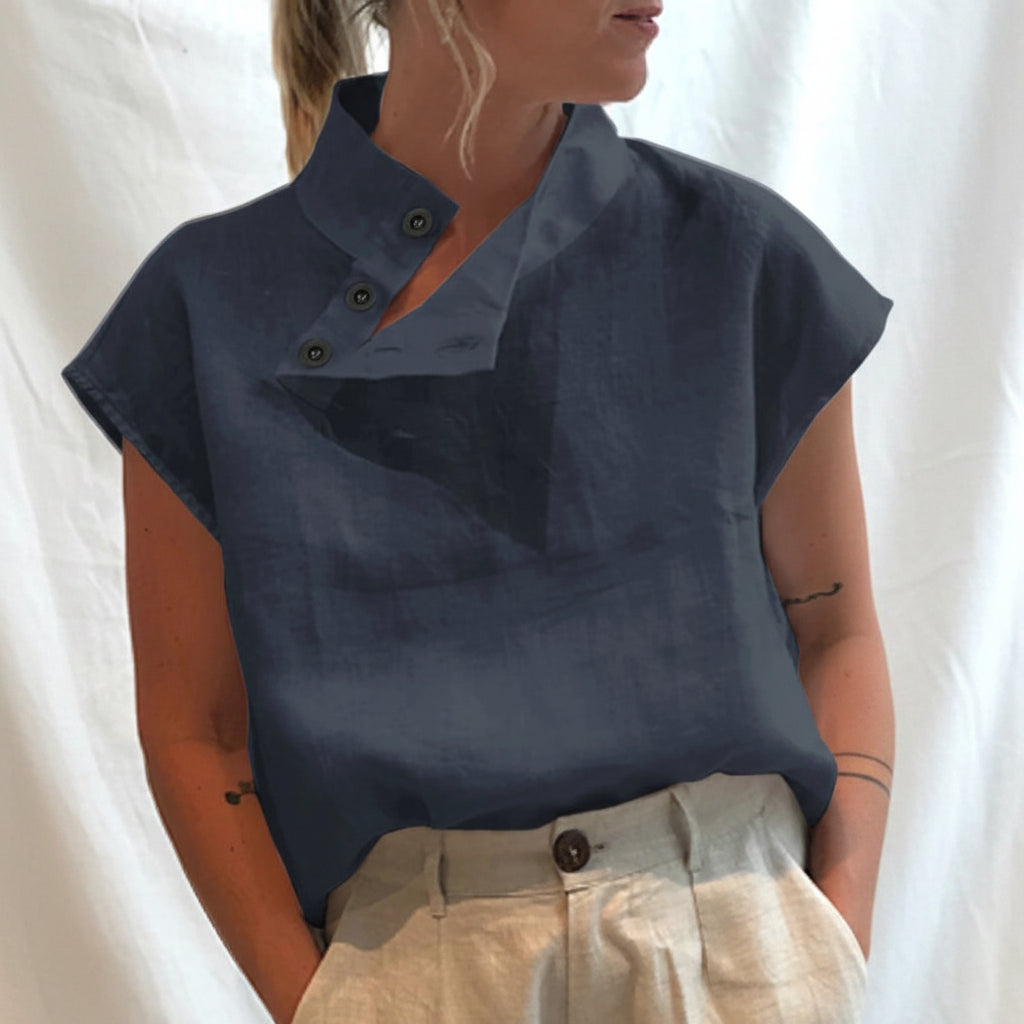 Eleganter Baumwollpullover Tunika-Top