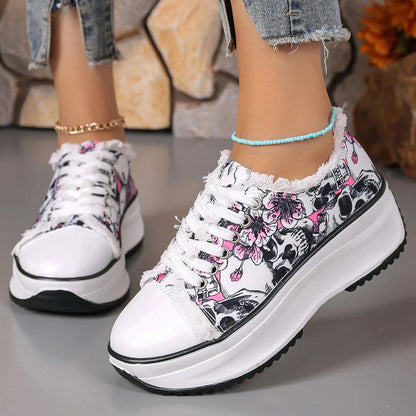 Elegante Blumenmuster Sneaker